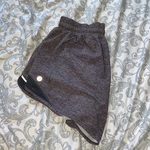 Lululemon running shorts, size 6 Tall, gray